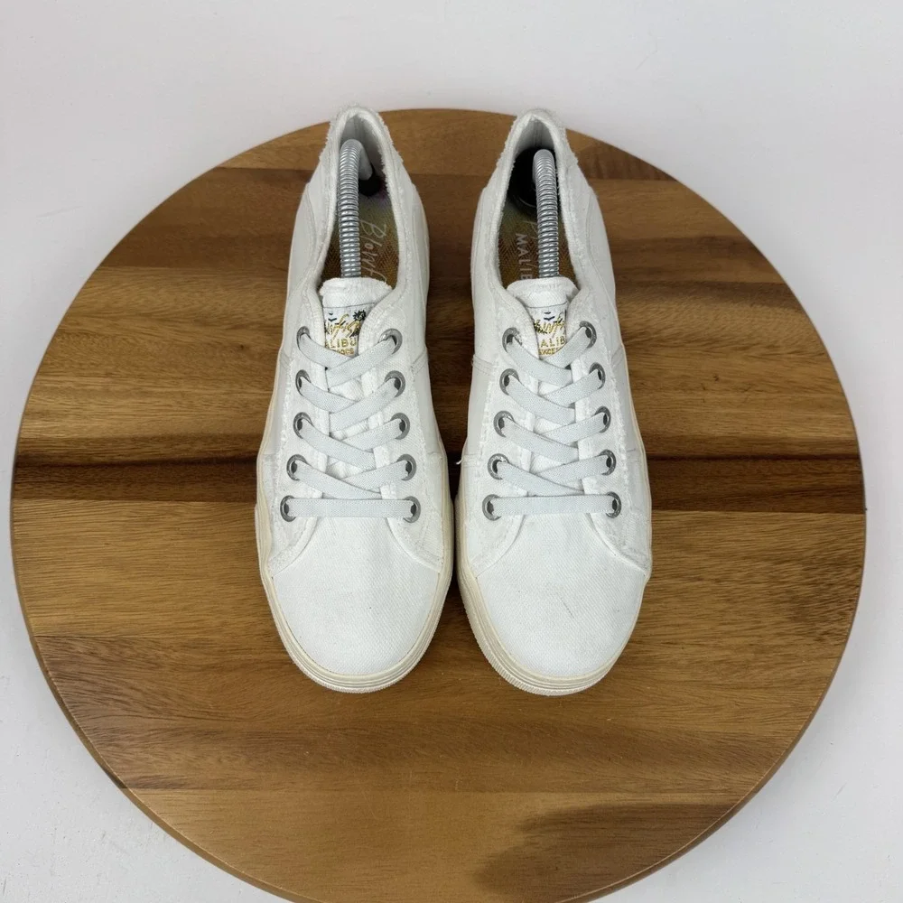 New Womens Blowfish Malibu Super Smile White Patchwork Platfrom Sneakers Size 10